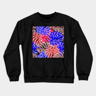 Colored Leaves Draw Background Fabric Pattern Crewneck Sweatshirt